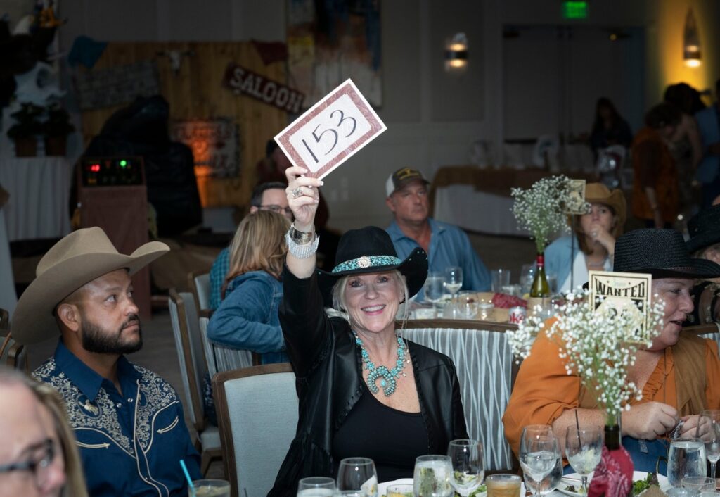 woman at an auction